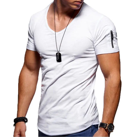 Men's Slim Fit V-Neck Short-Sleeve T-Shirt