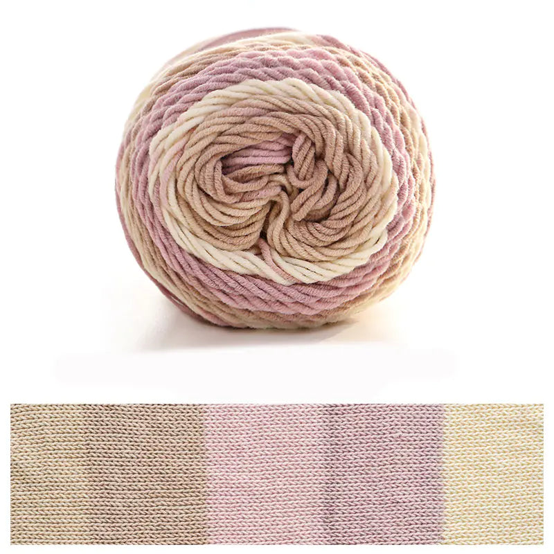 Rainbow Cotton Knitting Wool - 5 Strands for DIY Projects