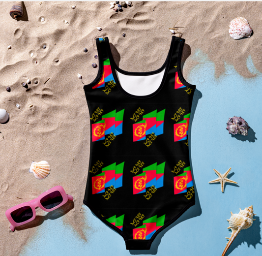 All-Over Print Youth Swimsuit - FkriTigrinya