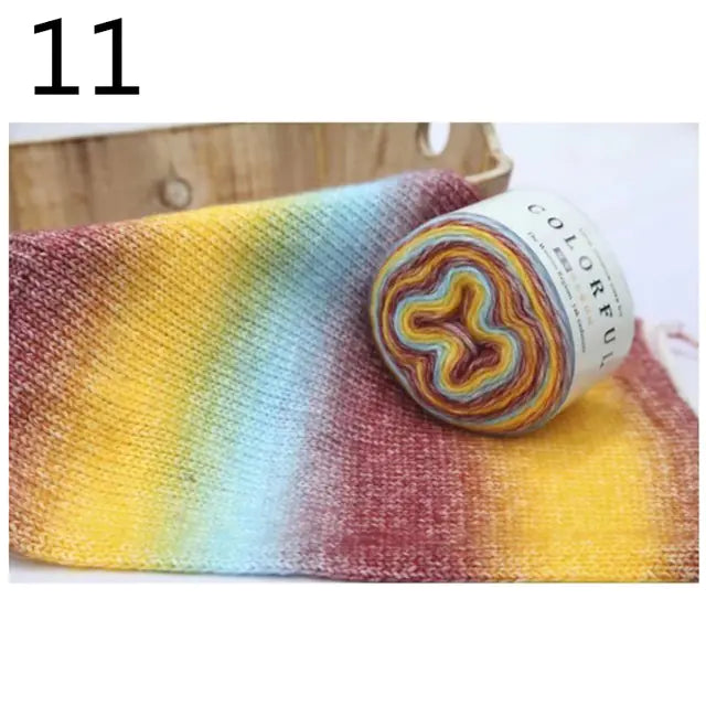 Gradient Rainbow Cotton Yarn for Knitting and Crochet