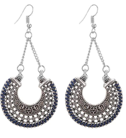 Boho Vintage Metal Hollow Earrings with Woven Rope