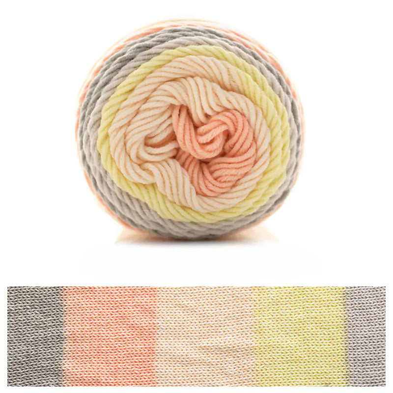 Rainbow Cotton Knitting Wool - 5 Strands for DIY Projects