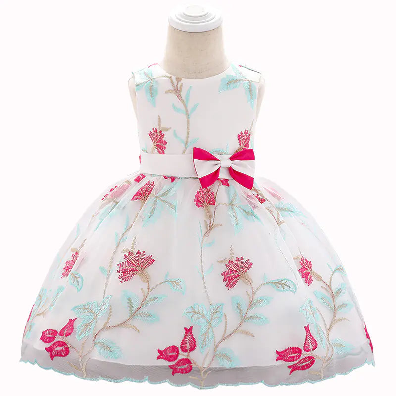 Summer 2020 Princess Dress with Embroidery and Bow