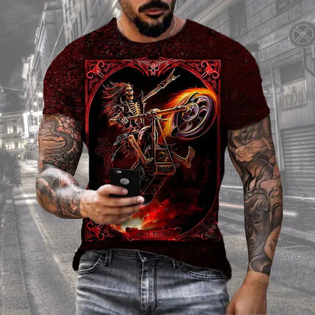 3D Printed Casual Men's T-Shirt - Everyday Scene