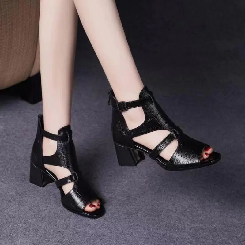 2023 New Women's Open-Toe Chunky Heeled Sandals