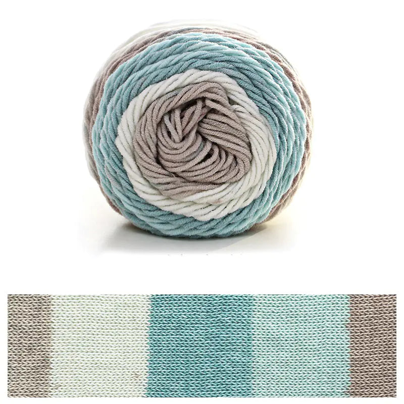 Rainbow Cotton Knitting Wool - 5 Strands for DIY Projects