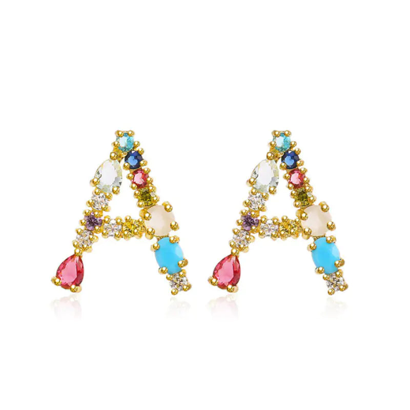 colorful Letter Necklace with Letter Earrings and Pendant – Persoonlijk & Speels
