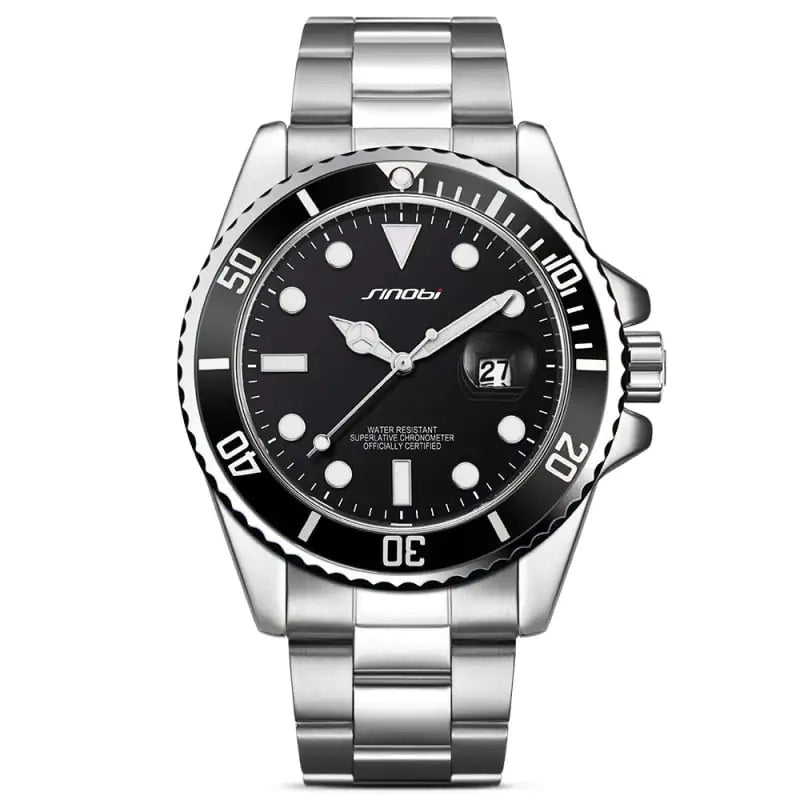 Herrenuhr – Luxuriöser Quarz mit Stahlband und leuchtendem Display