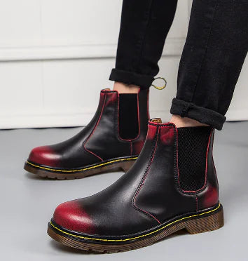 Autumn Style Thick-Heeled Cowhide Martin Boots for Women gemaakt van leer