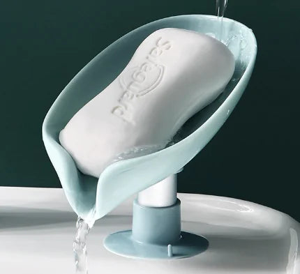 Creative Leaf-Shaped Soap Holder with Suction Stand
