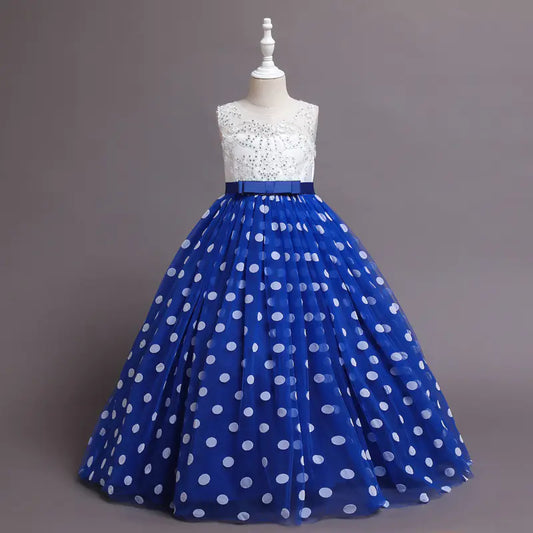 Girls' Spotted Princess Dress for Catwalk Performances sizes ranging from 120cm to 160cm,