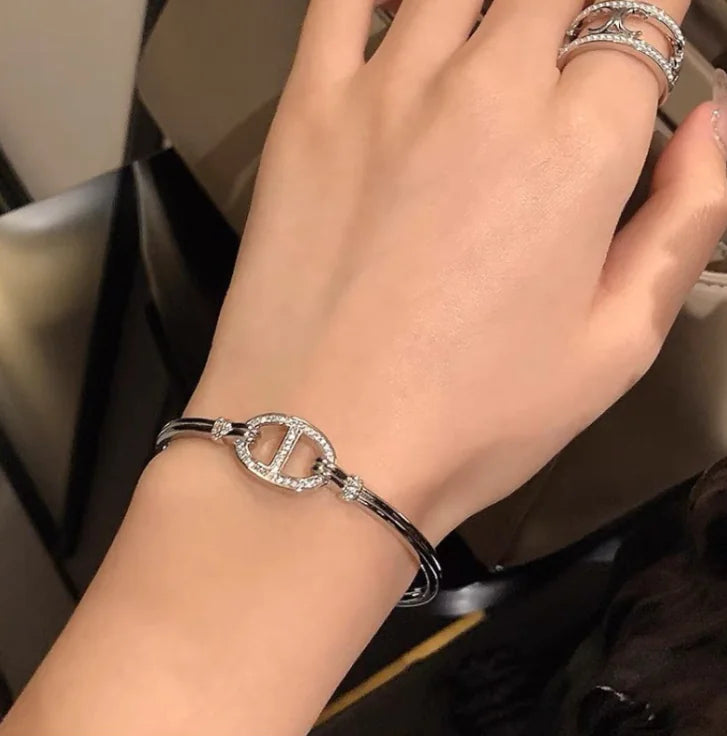 Light Luxury Full Diamond Bamboo Bracelet for Women