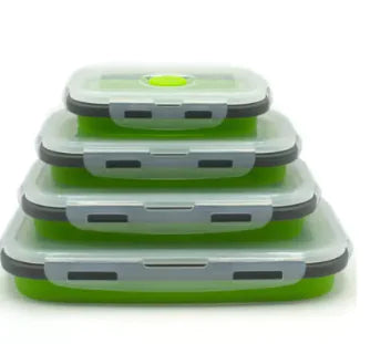 Silicone Rectangle Lunch Box Set (One Set)