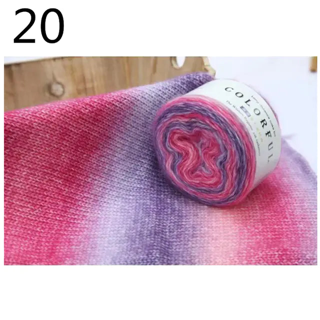 Gradient Rainbow Cotton Yarn for Knitting and Crochet