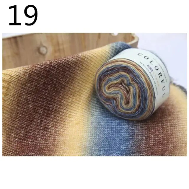 Gradient Rainbow Cotton Yarn for Knitting and Crochet