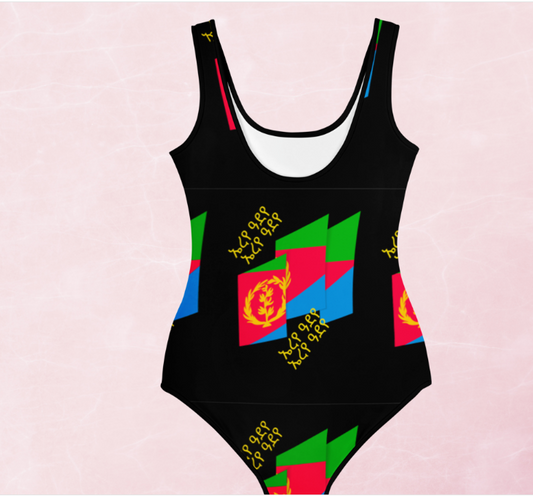 All-Over Print Youth Swimsuit - FkriTigrinya