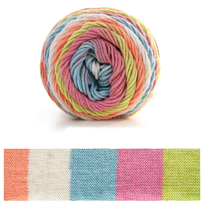 Rainbow Cotton Knitting Wool - 5 Strands for DIY Projects