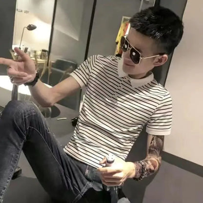 Men's Slim Fit Black Polo Shirt - Trendy Design