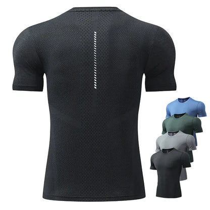Men's Quick-Dry Short Sleeve Sports T-Shirt for Summer sizes from XS to 5XL