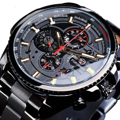Men's Automatic Mechanical Watch with Steel Band