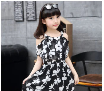 Summer Chiffon Dress for Girls - Fashionable Design sizes from 110cm to 160cm