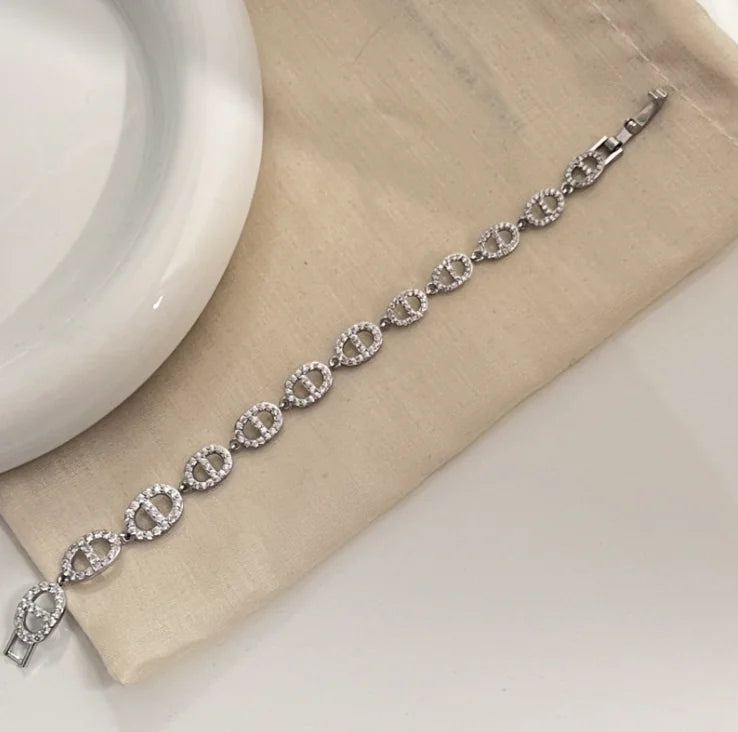 Light Luxury Full Diamond Bamboo Bracelet for Women