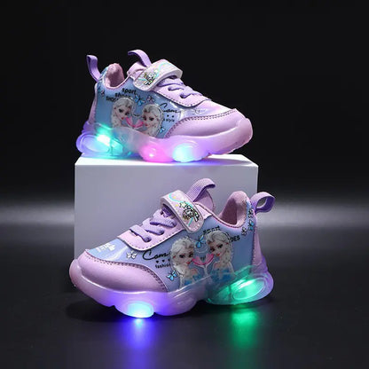 2021 New Korean Elsa LED Light-Up Sneakers for Kids