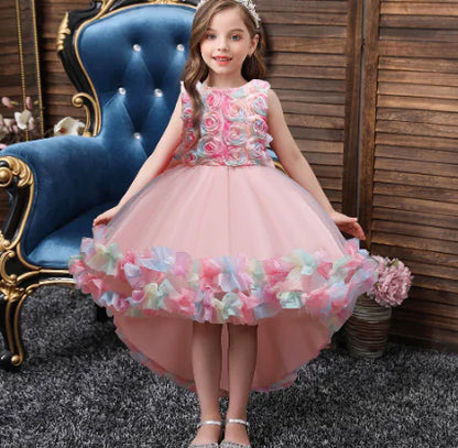 Princess Flower Girl Mesh Wedding Dress for Girls  sizes ranging from 110 to 150
