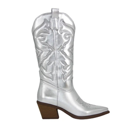Vintage High Cowboy Boots for Women – Chunky Heel & Big Waist Design
