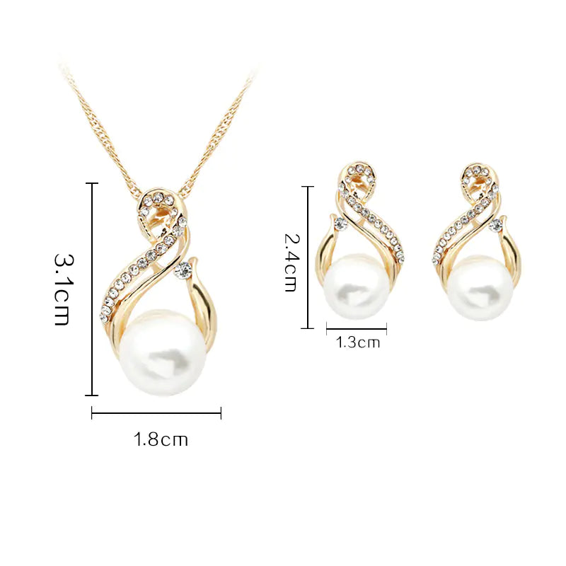 Pearl Necklace and Earring Set for Bridal Photography