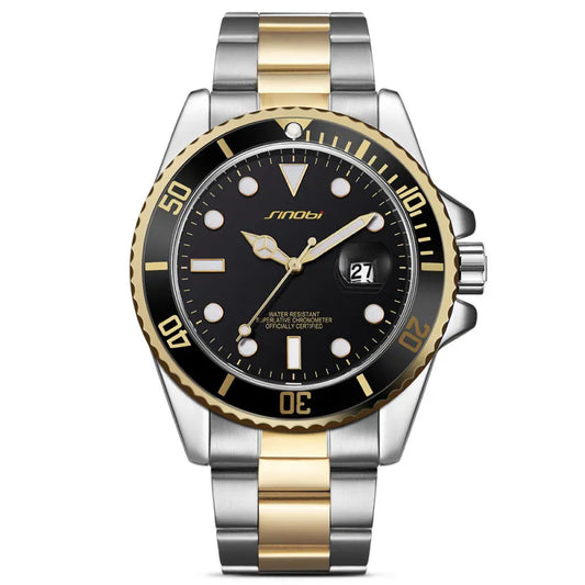 Herrenuhr – Luxuriöser Quarz mit Stahlband und leuchtendem Display
