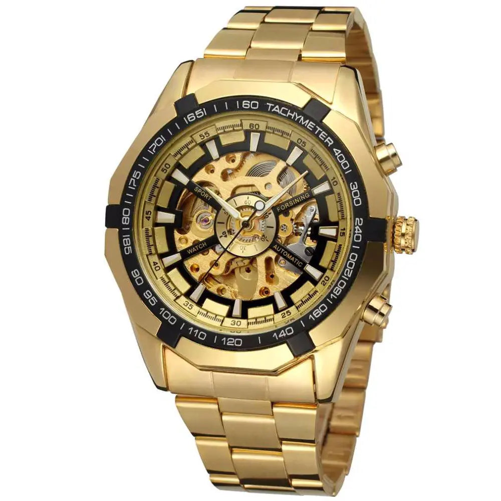 Forsining Men's Automatic Mechanical Watch with Steel Band