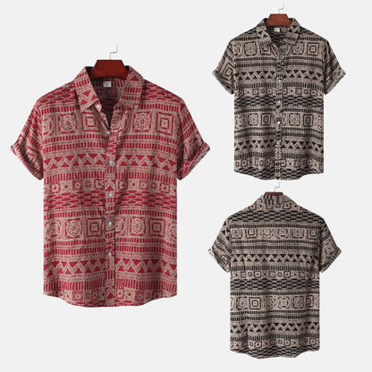 Men's Floral Short-Sleeved Shirt - Summer Collection