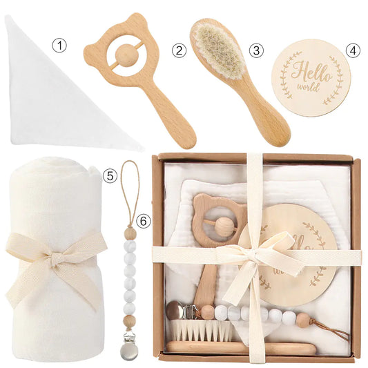 Newborn Gift Set: Bath Towel, Pacifier & Toys - FkriTigrinya