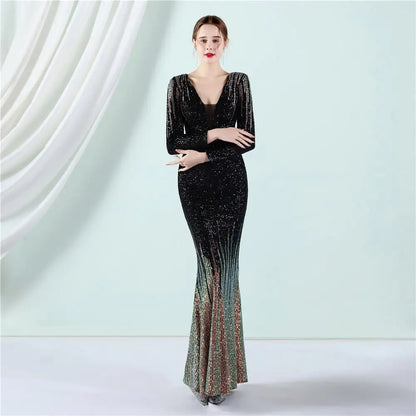 Fashion Long Sequin Dress for Special Occasions