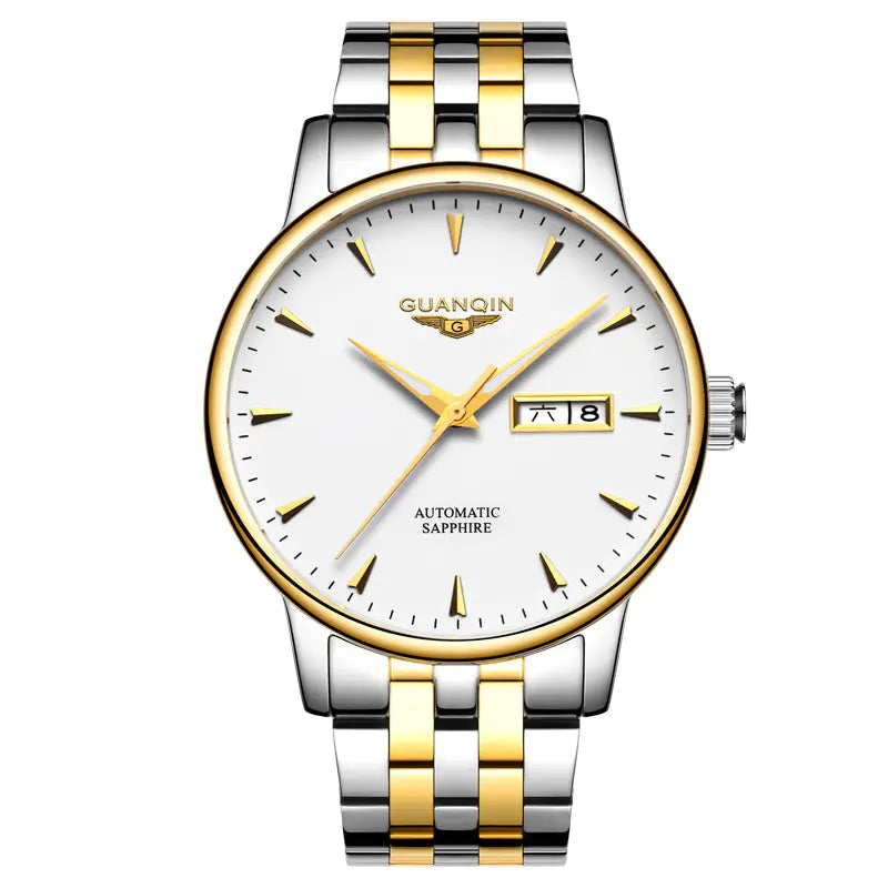 Men's Waterproof Automatic Mechanical Watch with Steel Band