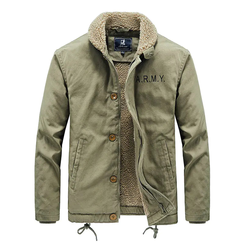 Men's Winter Thick Fur Collar Fleece Pilot Jacket 100% cotton sizes, from M to 5XL