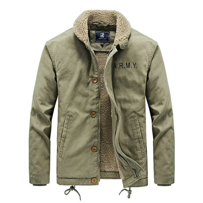 Men's Winter Thick Fur Collar Fleece Pilot Jacket 100% cotton sizes, from M to 5XL