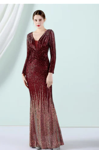Fashion Long Sequin Dress for Special Occasions