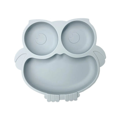 Silicone Baby Tableware Set with Suction Bowl and Owl