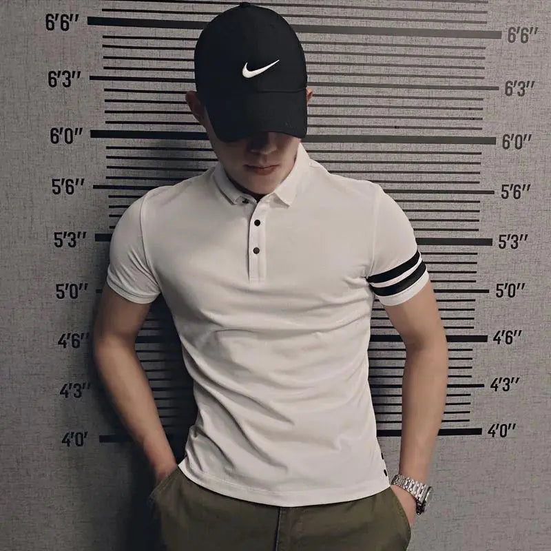 Men's Slim Fit Black Polo Shirt - Trendy Design