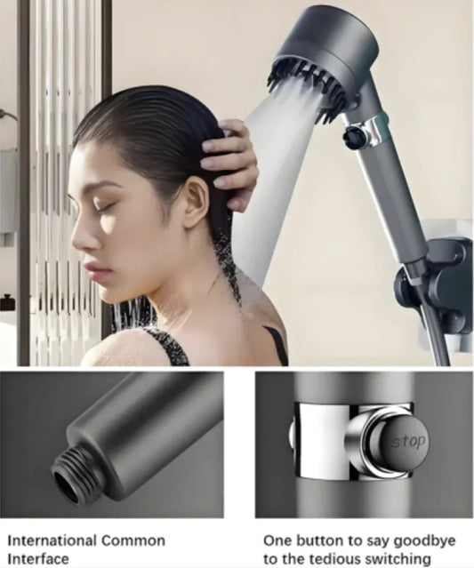 3-Mode High-Pressure Shower Head