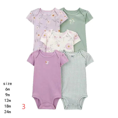 2020 Summer Baby Cotton Short Sleeve Rompers Set