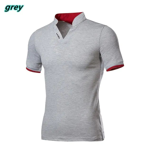 Men's Slim Fit Short Sleeve Polo Shirt with Collar