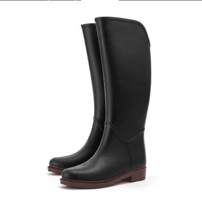 Ladies Long Tube Fashion Rubber Outer Wear Shoes