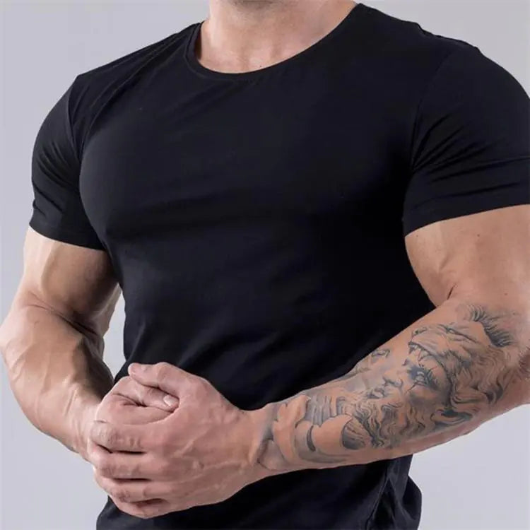Men's Slim Fit Cotton Short Sleeve Workout T-Shirt