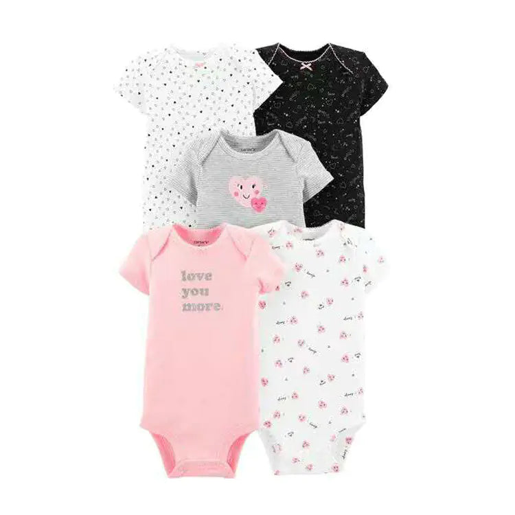 2020 Summer Baby Cotton Short Sleeve Rompers Set