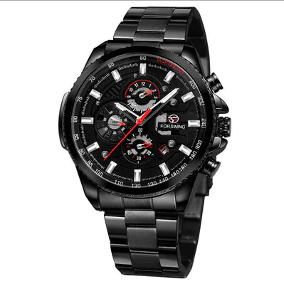 Men's Automatic Mechanical Watch with Steel Band