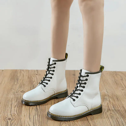 British Style Thick-Soled Mid-Calf Martin Boots