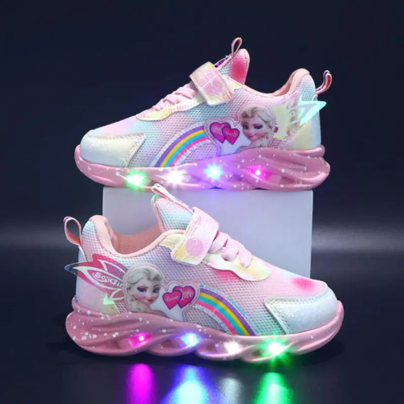 Disney LED Light-Up Sneakers for Girls - Frozen Design